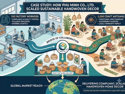 Case Study: How Phu Minh Co., Ltd. Scaled Sustainable Handwoven Decor by Uniting 150 Factory Workers with 5,000 Craft Artisans